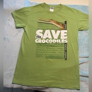 Green Crocodile Conservation T-Shirt Sz S